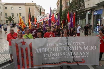 Una imagen del acto convocado ayer por la noche, desde el Mercat Central de Reus, por el EIC.