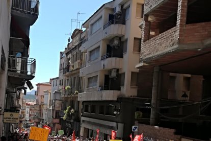 Imagen de archivo de una manifestación de los trabajadores del Hospital Comarcal de Móra d'Ebre, para pedir más inversiones en el centro.