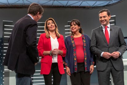 Los candidatos de los principales partidos antes del debate electoral que se ha hecho esta semana.