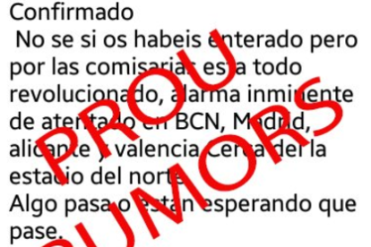 Uno de los mensajes de WhatsApp que denuncia Mossos.