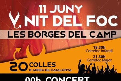 Cartell de la cinquena edició de la Nit del Foc de les Borges del Camp.