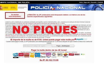 El mensaje suplanta la identidad de la Policía Nacional.