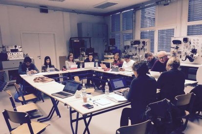 La reunión de los profesores de los cuatro centros participantes.