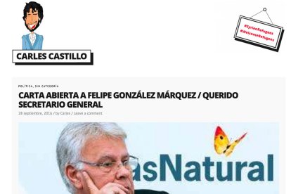 Captura de pantalla d ela web del diputat Carles Castillo