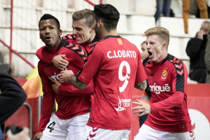 Uche, celebrando el gol del viernes.