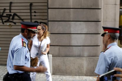 El mayor de los Mossos, Josep Lluís Trapero, llegando a la Fiscalía Superior de Cataluña este martes.