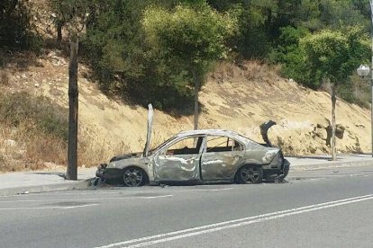 Imatge de l'estat en què va qedar el vehicle després de l'incendi.