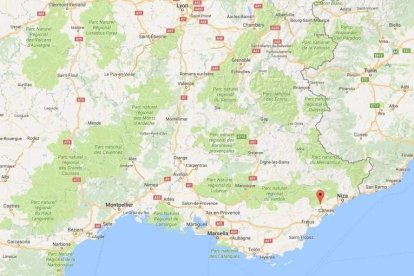 Ubicació de la ciutat de Grasse, al sud de França.