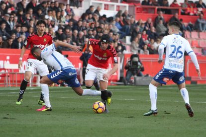 Luismi, durante su debut con el Nàstic.