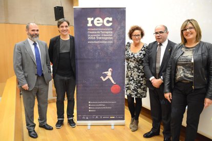 Josep Maria Prats, a la derecha, durante la presentación del año 2016 del Festival REC.