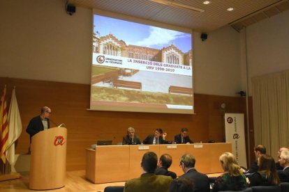 Ferran Mañé, durant la seva intervenció a la Jornada Universitat i Món Laboral.