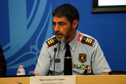 El major dels Mossos d'Esquadra, Josep Lluís Trapero, a sala de premsa del Departament d'Interior, el 21 d'agost del 2017