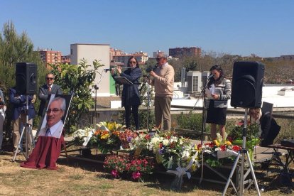 Instant de l'acte en record de Jaume Marí a La Muntanyeta.