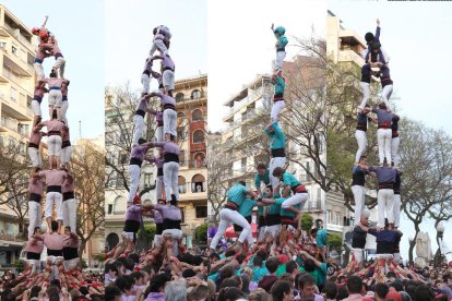 El 3 de 8 dels Xiquets de Tarragona, el 3 de 8 de la Colla Jove, el 3 de 7 amb l'agulla dels Castellers de Sant Pere i Sant Pau i el 3 de 7 dels Xiquets del Serrallo.