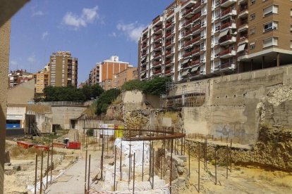 Imatge de l'estat actual de les obres al Teatre de Tàrraco.