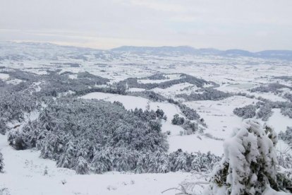 La Cuenca nevada, vista desde Forés.