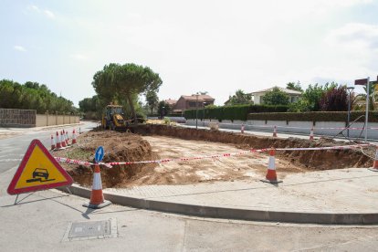 Una imagen de los trabajos que se están llevando a cabo entre las calles de Andorra y de Inglaterra.