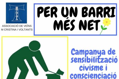 Els cartells que l'associació de veïns ha penjat pel barri.