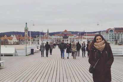 Marina Vilalta, en una plaza de la ciudad de Gdansk.