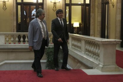 Imatge d'arxiu de Joaquim Nin amb el president Carles Puigdemont.