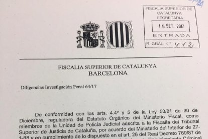 Citació que ha rebut l'alcalde de Valls.