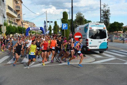 Un moment de la sortida del setè Duatló de la Pobla.