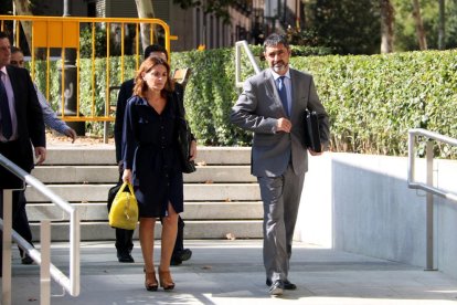 El mayor de los Mossos, Josep Lluís Trapero, saliendo de la Audiencia Nacional el 16 de octubre de 2017