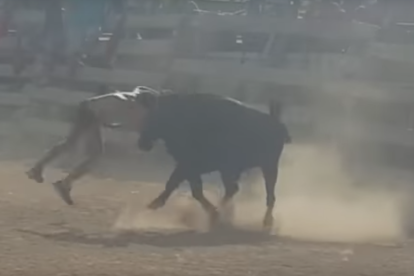 Una captura del vídeo que muestra la embestida al joven.