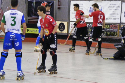 Imatge d'arxiu de l'equip d'hoquei El Vendrell durant un duel contra el Lleida.