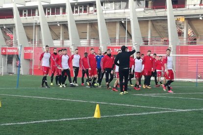 Un moment de l'entrenament del Nàstic.