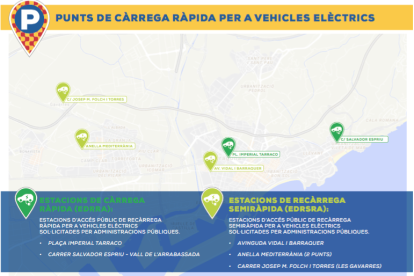 Mapa de les estacions de vehícles elèctrics.