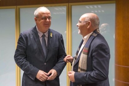 Imatge de Joseba Egibar y José Antonio Pastor a l'inici de la reunió d'avui.