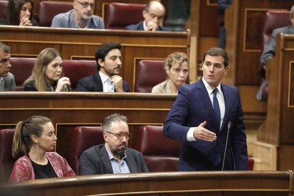 Albert Rivera, este miércoles, en el Congreso de los Diputados.