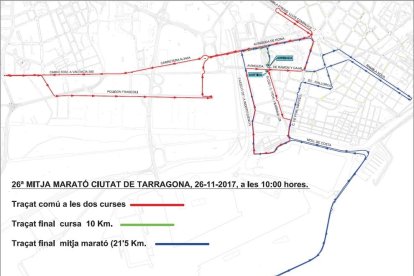 El mapa del recorregut de la Mitja Marató.