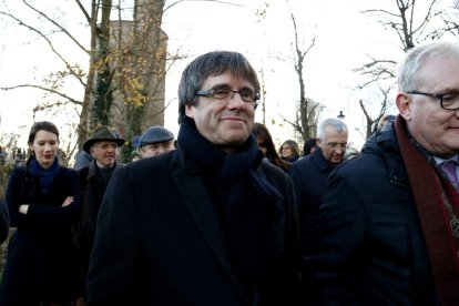 El president Carles Puigdemont, durant una visita a Bruges, Bèlgica, el 25 de novembre.