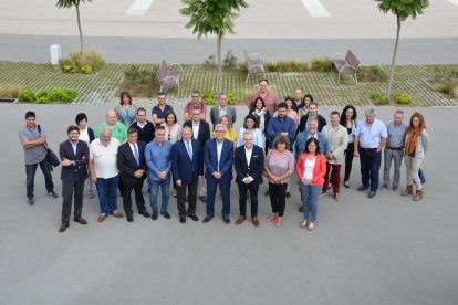 Reunión de esta mañana de los alcaldes y concejales de las ciudades sede de los Juegos Mediterráneos.