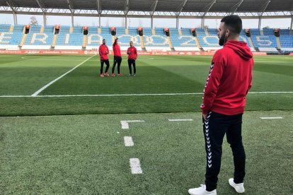 Javi Jiménez en el Estadio de los Juegos Mediterráneos.