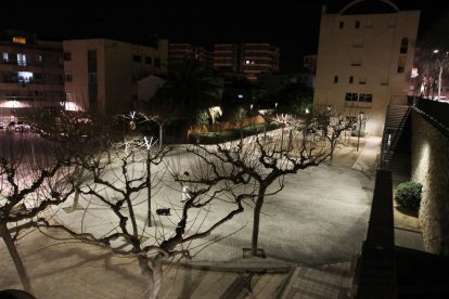 Imagen de la plaza Sant Fructuós, punto donde se acumulan decenas de excrementos de perro al lado de un parque infantil.