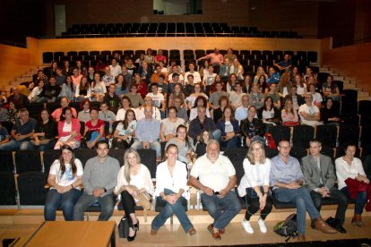 L'alcalde del Morell, amb la delegació holandesa de professors i estudants.