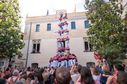 5de9f de la Colla Vella dels Xiquets de Valls a la diada de la festa major de La Selva del Camp