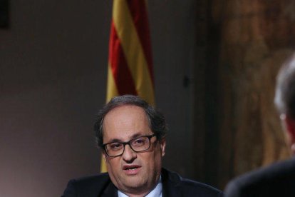 El presidente de la Generalitat, Quim Torra, durante una entrevista en TV3.