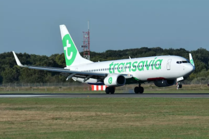 Imagen de un avión de la compañía Transavia Airlines.