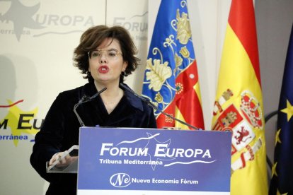 Imatge d'arxiu de la vicepresidenta del govern espanyol, Soraya Sánchez de Santamaría.