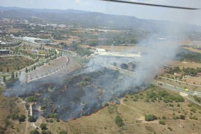 Imatge aèria de l'incendi.