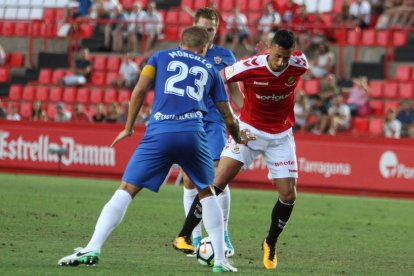 Maikel Mesa, durante el Nàstic-Almería de esta temporada.