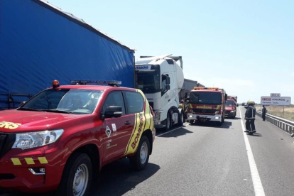 Imatge d'un accident a a la carretera N-340 entre Vinaròs i Alcanar, el passat mes de maig.