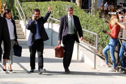 Imatge d'arxiu del president de l'ANC, Jordi Sànchez, sortint de l'Audiència Nacional.