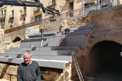 Aspecte que oferien ahir les tasques que es duen a terme a les restes del Circ de Tarraco.