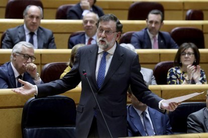 El president del Govern espanyol Mariano Rajoy durant la sessió de control al Senat.