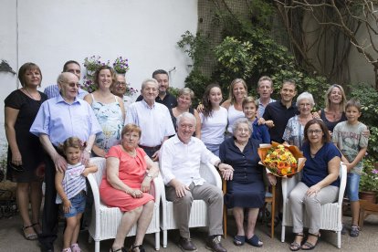 Imatge de l'acte d'homenatge a la centenària Rosa Vallvè.